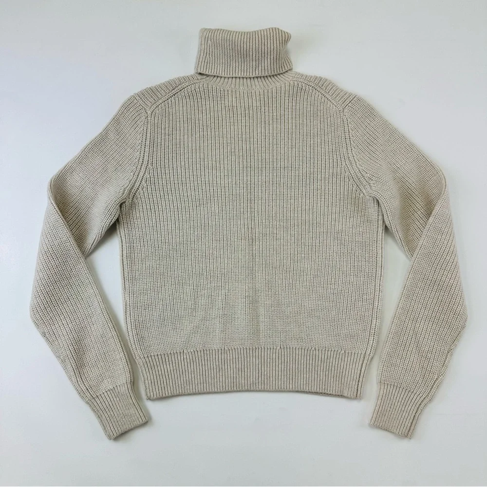 Aritzia Wilfred Laurel merino wool womens turtleneck size Small neutral ribknit - Picture 10 of 10